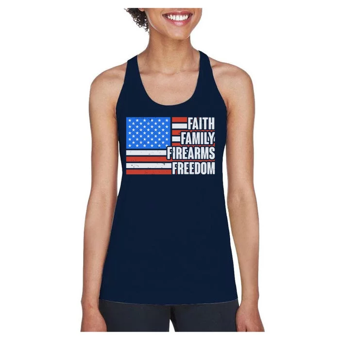 Faith Family Firearms Freedom Women's Racerback Tank