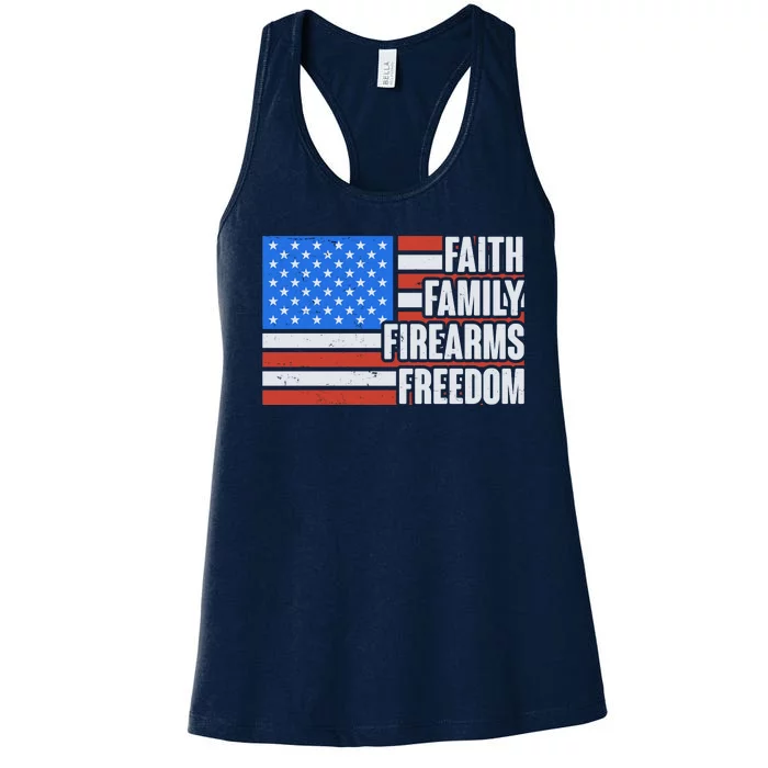 Faith Family Firearms Freedom Women's Racerback Tank