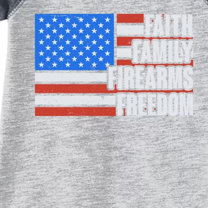 Faith Family Firearms Freedom Infant Baby Jersey Bodysuit