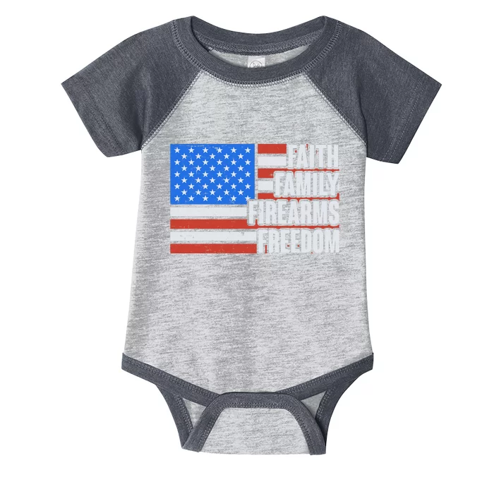 Faith Family Firearms Freedom Infant Baby Jersey Bodysuit