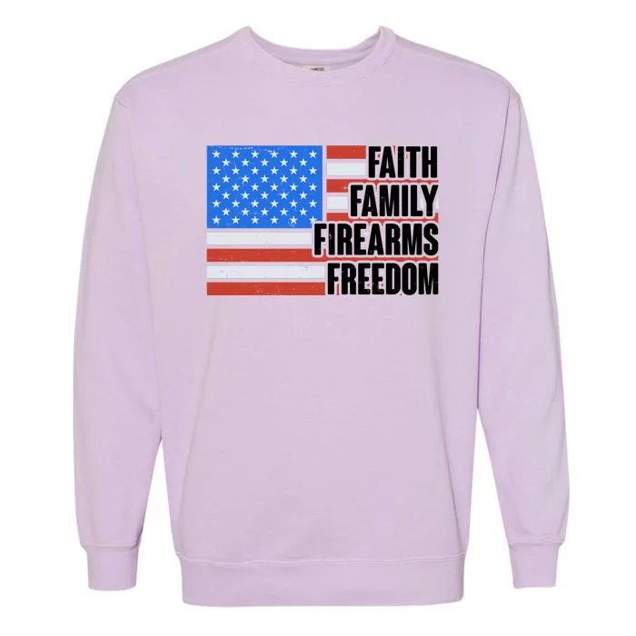 Faith Family Firearms Freedom Garment-Dyed Sweatshirt