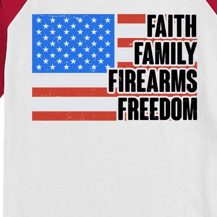 Faith Family Firearms Freedom Kids Colorblock Raglan Jersey