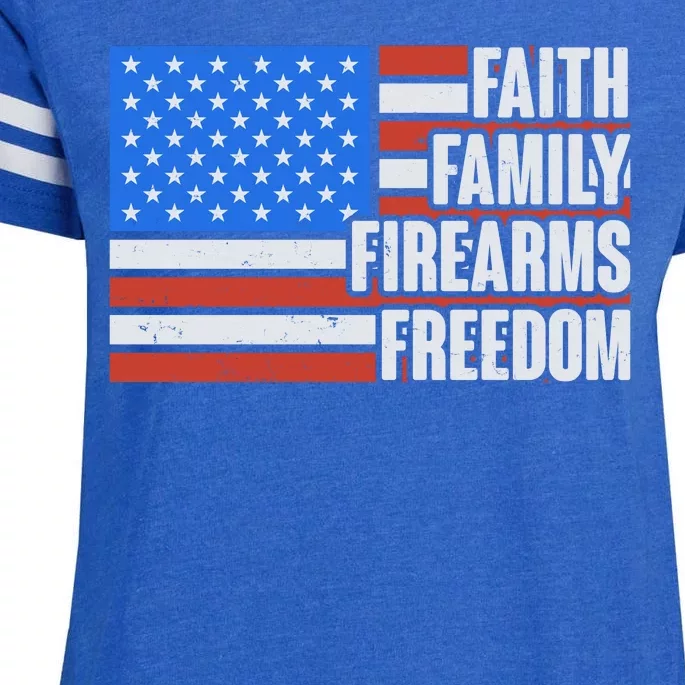 Faith Family Firearms Freedom Enza Ladies Jersey Football T-Shirt