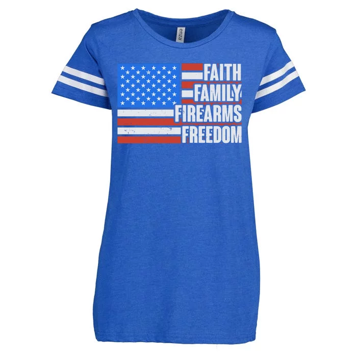 Faith Family Firearms Freedom Enza Ladies Jersey Football T-Shirt