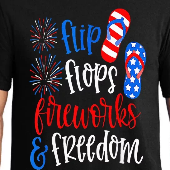 Flip Flops Fireworks And Freedom 4th Of July Us Flag Pajama Set