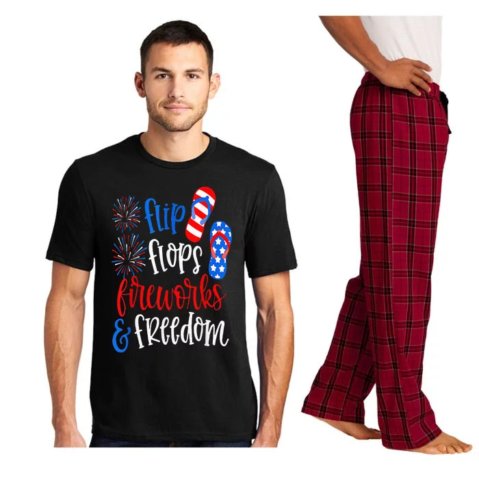 Flip Flops Fireworks And Freedom 4th Of July Us Flag Pajama Set