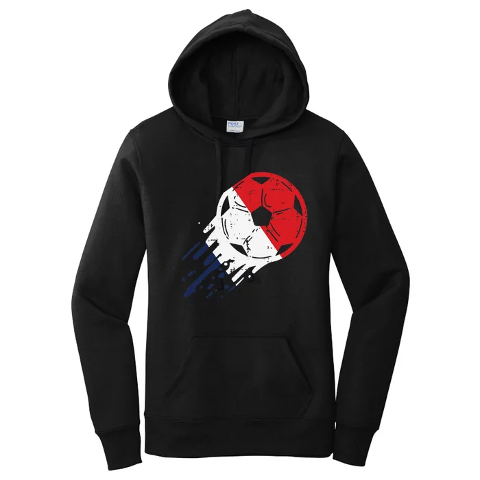 France Flag French Soccer Ball Football Fan Women's Pullover Hoodie