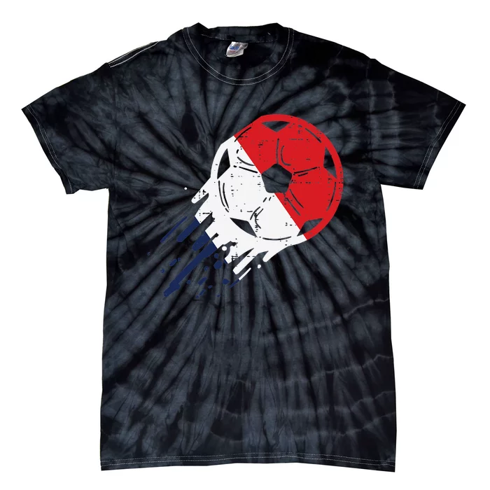 France Flag French Soccer Ball Football Fan Tie-Dye T-Shirt