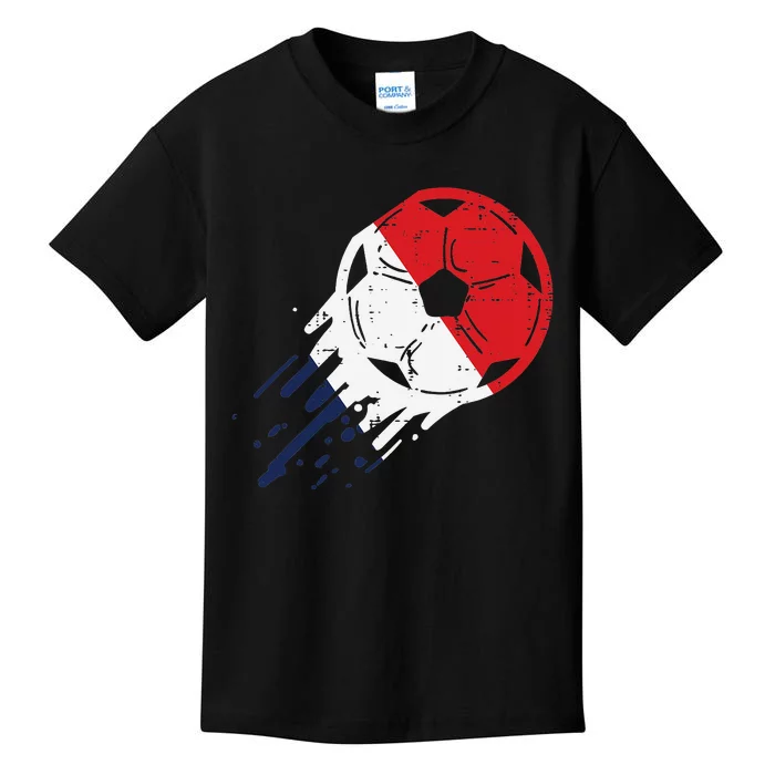 France Flag French Soccer Ball Football Fan Kids T-Shirt