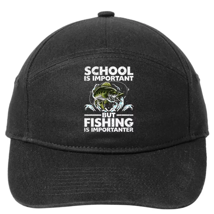 Funny Fishing Fish Saying Bass Fisherman 7-Panel Snapback Hat