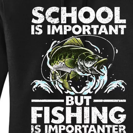 Funny Fishing Fish Saying Bass Fisherman Women's Pullover Hoodie