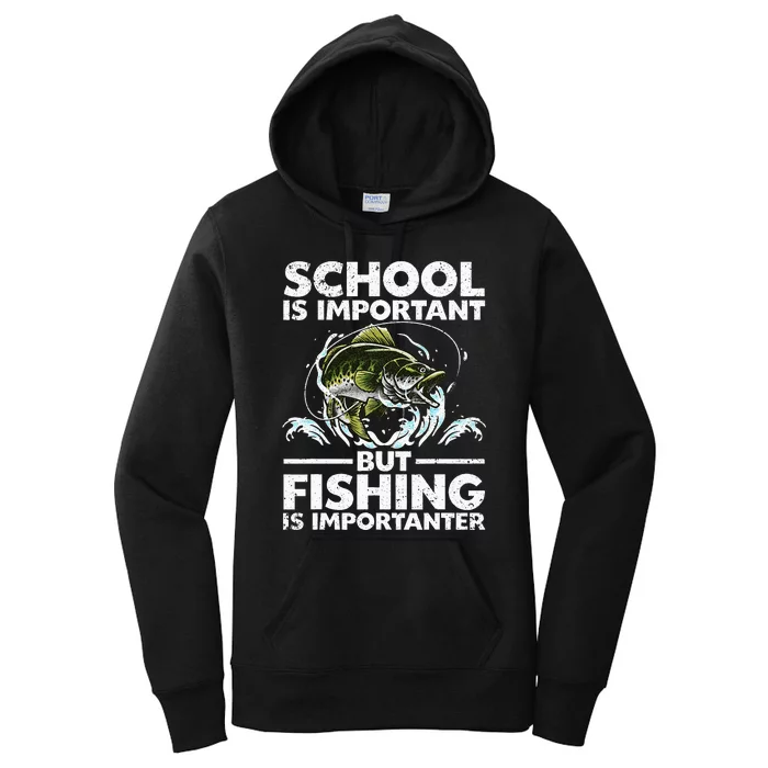 Funny Fishing Fish Saying Bass Fisherman Women's Pullover Hoodie