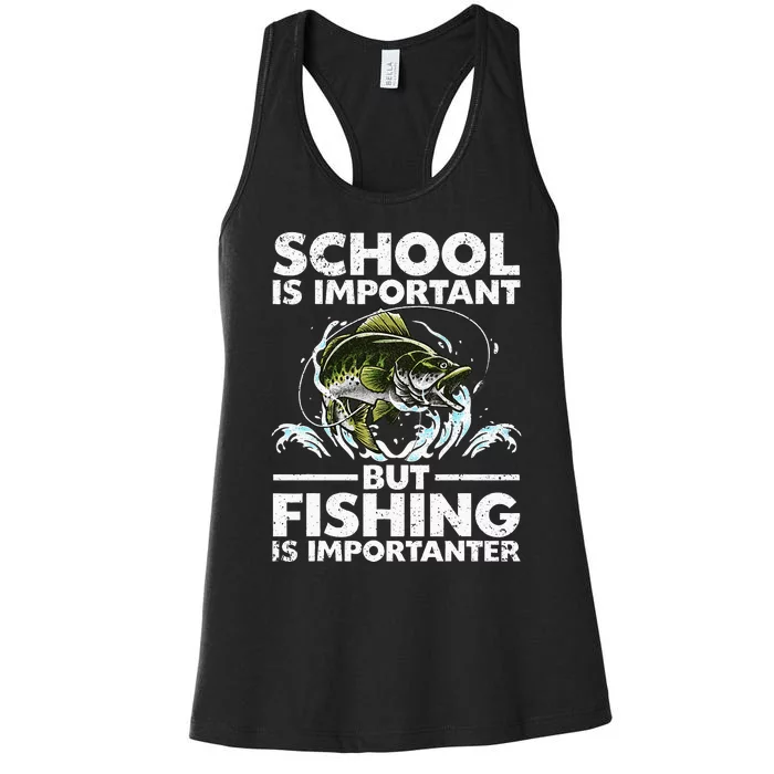 Funny Fishing Fish Saying Bass Fisherman Women's Racerback Tank