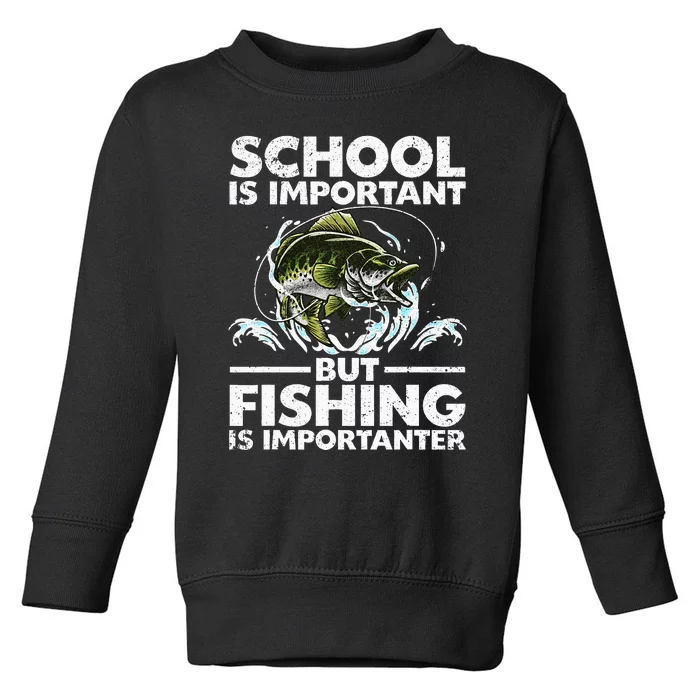 Funny Fishing Fish Saying Bass Fisherman Toddler Sweatshirt