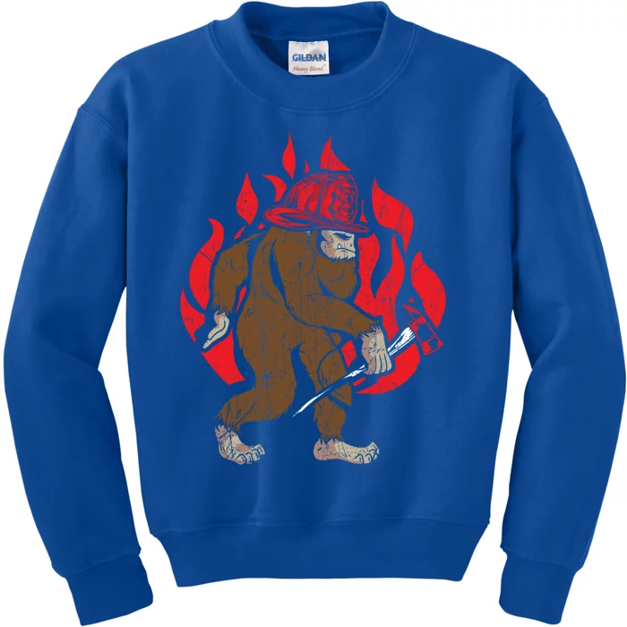 Firefighting Fire Firefighter Fire Rescue Bigfoot Gift Kids Sweatshirt