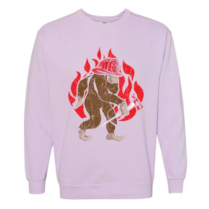 Firefighting Fire Firefighter Fire Rescue Bigfoot Gift Garment-Dyed Sweatshirt