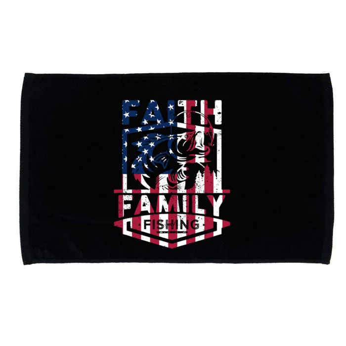 Faith Family Fishing Quotes American Flag Gift Microfiber Hand Towel