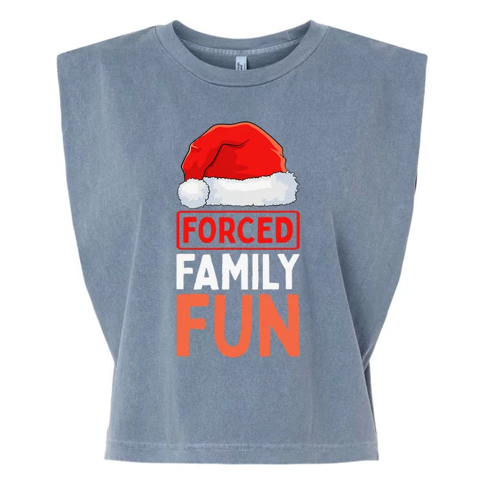 Forced Family Fun Winter Holidays Funny Anti Christmas Garment-Dyed Women's Muscle Tee