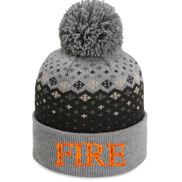 Fire Flame The Baniff Cuffed Pom Beanie