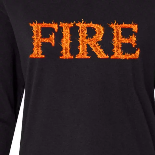 Fire Flame Womens Cotton Relaxed Long Sleeve T-Shirt