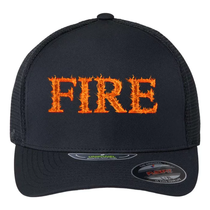 Fire Flame Flexfit Unipanel Trucker Cap