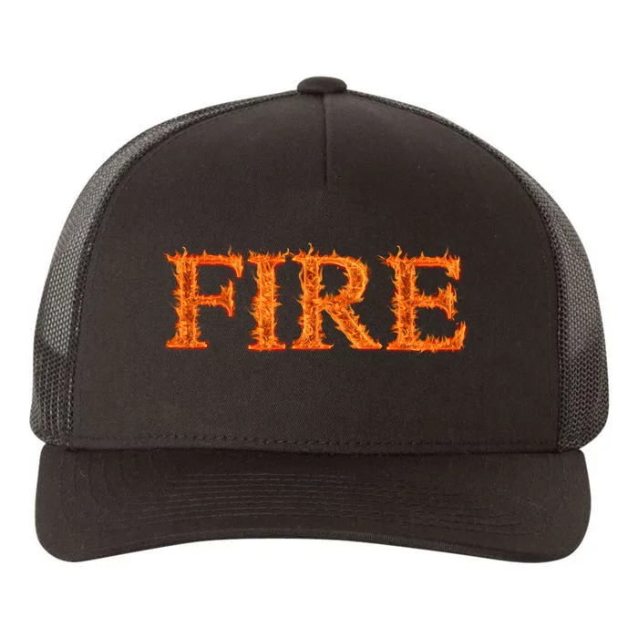 Fire Flame Yupoong Adult 5-Panel Trucker Hat