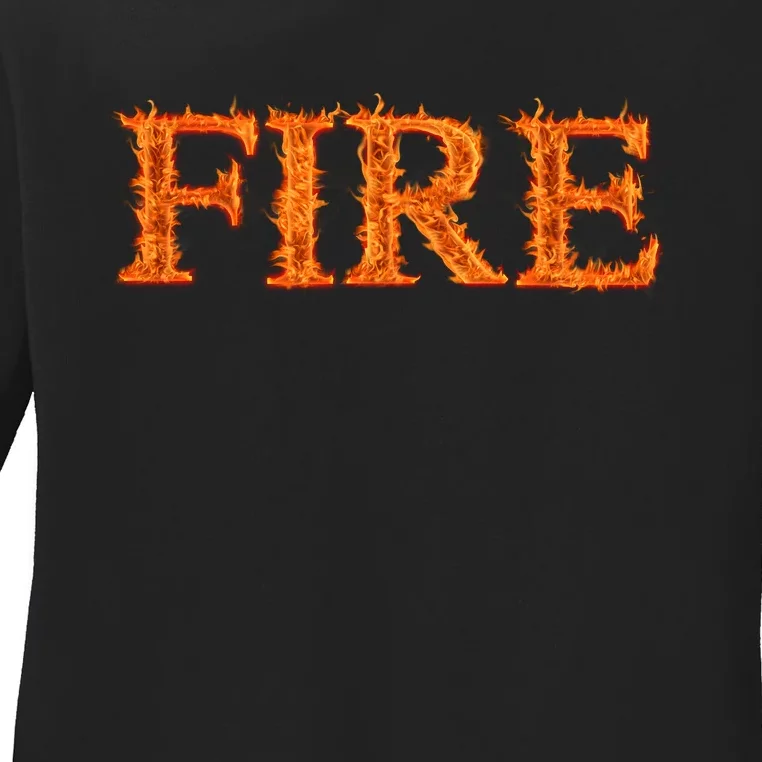 Fire Flame Ladies Long Sleeve Shirt