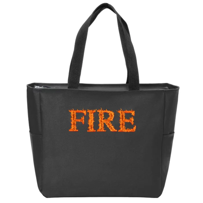 Fire Flame Zip Tote Bag