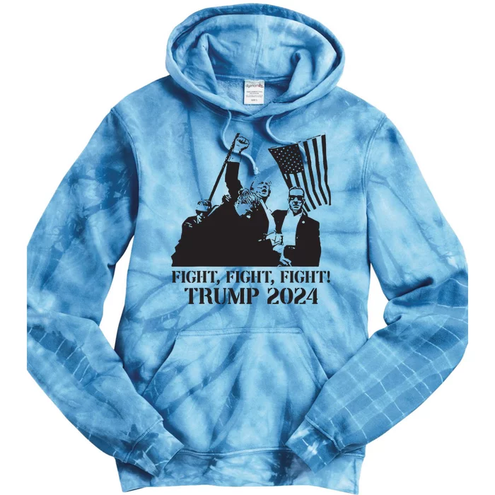 Fight Fight Fight Trump 2024 Pennsylvania Rally Patriot Tie Dye Hoodie