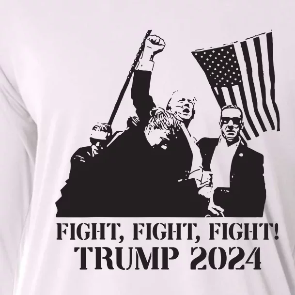 Fight Fight Fight Trump 2024 Pennsylvania Rally Patriot Cooling Performance Long Sleeve Crew