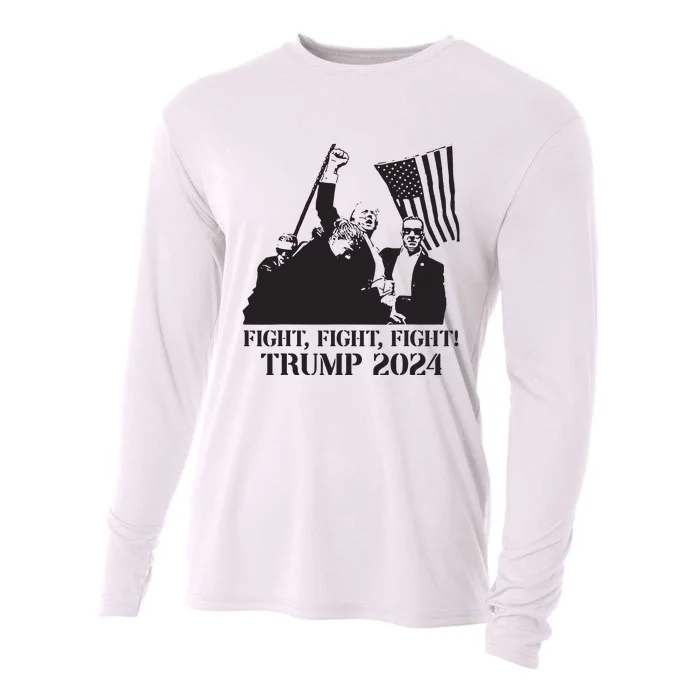 Fight Fight Fight Trump 2024 Pennsylvania Rally Patriot Cooling Performance Long Sleeve Crew