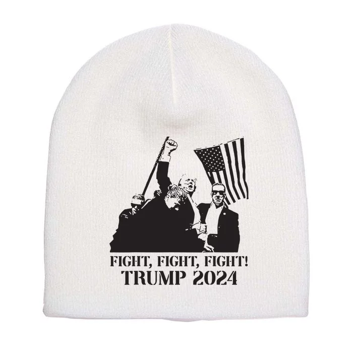 Fight Fight Fight Trump 2024 Pennsylvania Rally Patriot Short Acrylic Beanie