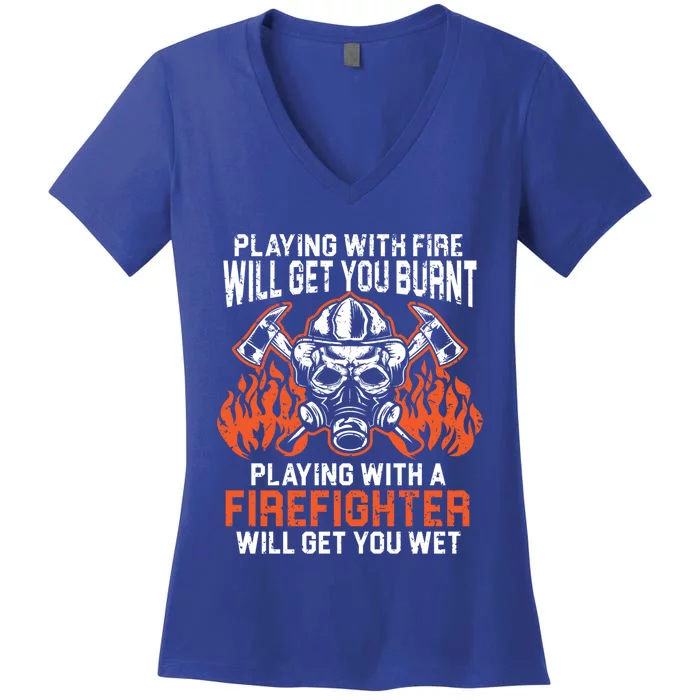 Firefighting Fire Firefighter Fire Rescue Fire Meaningful Gift Women's V-Neck T-Shirt