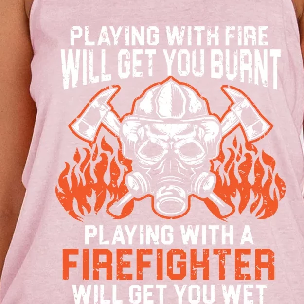 Firefighting Fire Firefighter Fire Rescue Fire Meaningful Gift Women's Knotted Racerback Tank