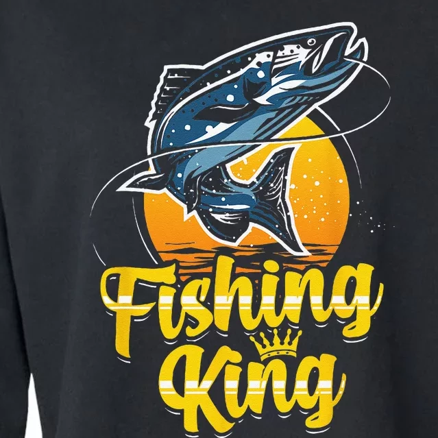 Fishing For Funny Fishing Gift For Fisherman Cropped Pullover Crew