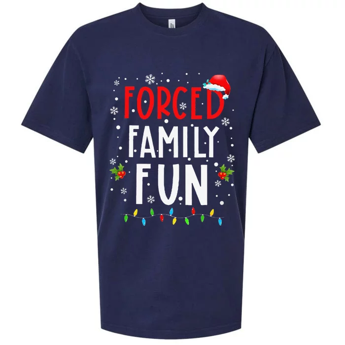 Forced Family Fun Winter Holidays Funny Christmas Sueded Cloud Jersey T-Shirt