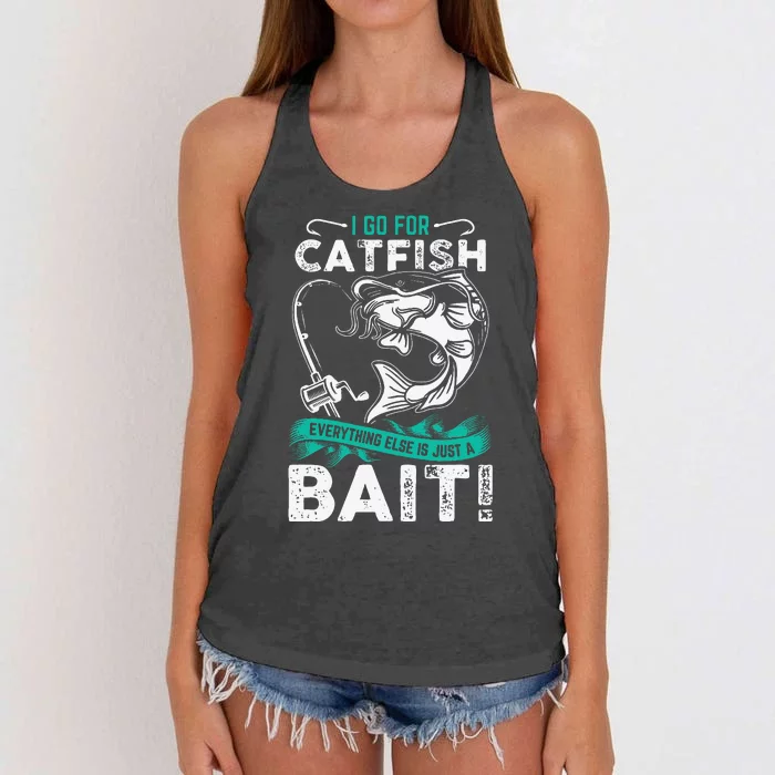 Fishing Funny Fishing Gift Catfish Fishing Women's Knotted Racerback Tank