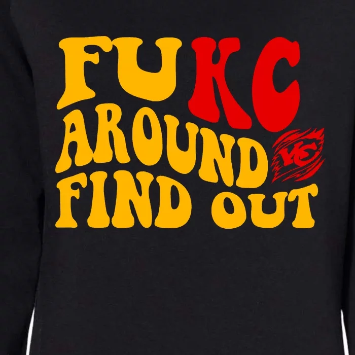 Funny Fuck FUKC Kansas City Around Find Out Womens California Wash Sweatshirt