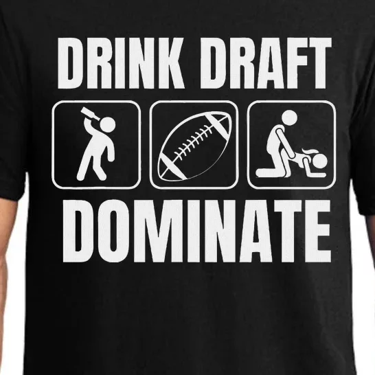 Funny Fantasy Football Drink Draft Dominate Pajama Set