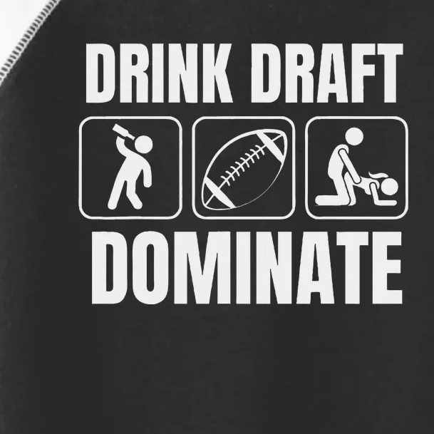 Funny Fantasy Football Drink Draft Dominate Toddler Fine Jersey T-Shirt