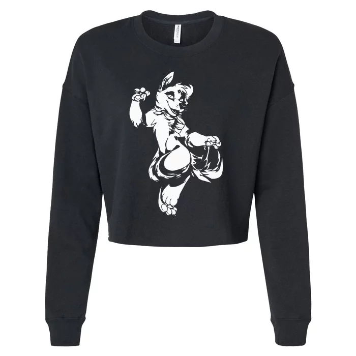 Fursuit Fox Furries  Fursona Furry Fandom Cropped Pullover Crew