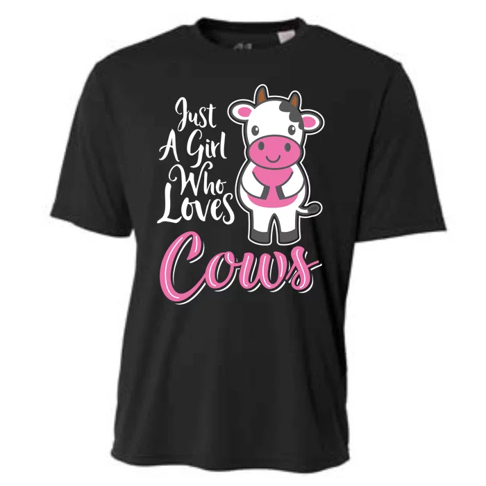 Funny Farming Farm Just A Girl Who Loves Cows Gift Cooling Performance Crew T-Shirt