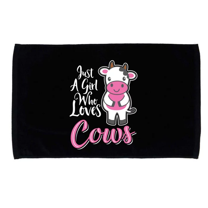 Funny Farming Farm Just A Girl Who Loves Cows Gift Microfiber Hand Towel