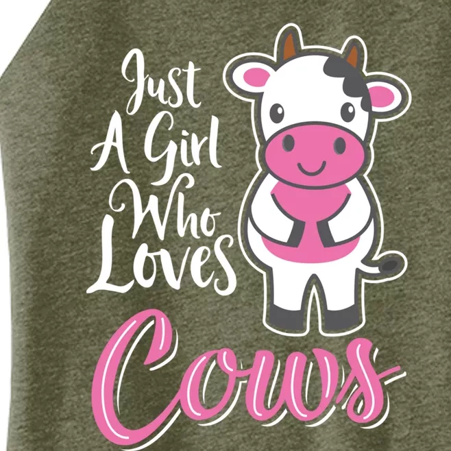 Funny Farming Farm Just A Girl Who Loves Cows Gift Women’s Perfect Tri Rocker Tank