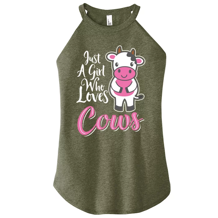 Funny Farming Farm Just A Girl Who Loves Cows Gift Women’s Perfect Tri Rocker Tank