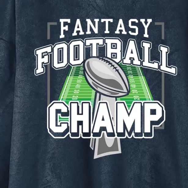 Funny Fantasy Football Champ Tee Fantasy Football Winner Great Gift Hooded Wearable Blanket