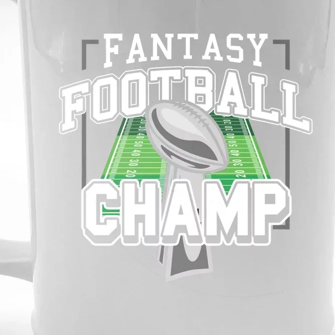 Funny Fantasy Football Champ Tee Fantasy Football Winner Great Gift Front & Back Beer Stein