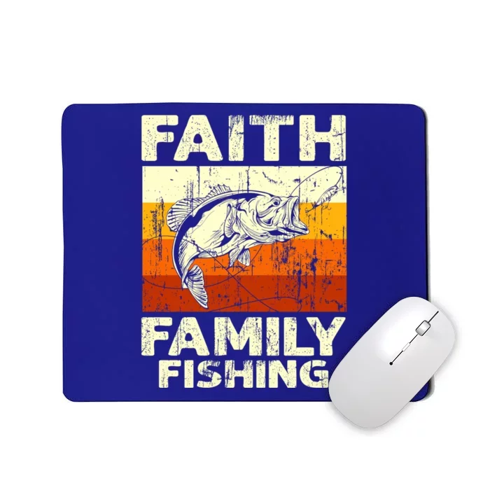 Faith Family Fishing Quotes Vintage Fishing Cool Gift Mousepad