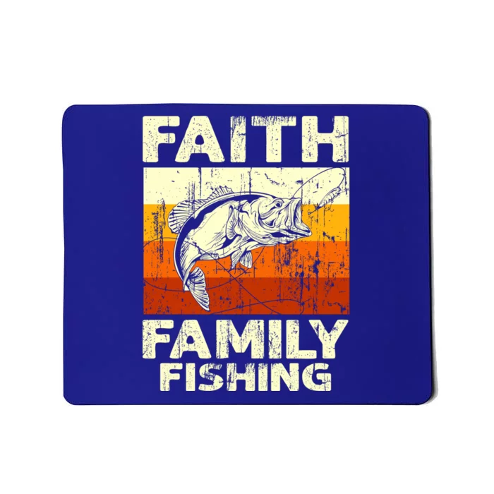 Faith Family Fishing Quotes Vintage Fishing Cool Gift Mousepad