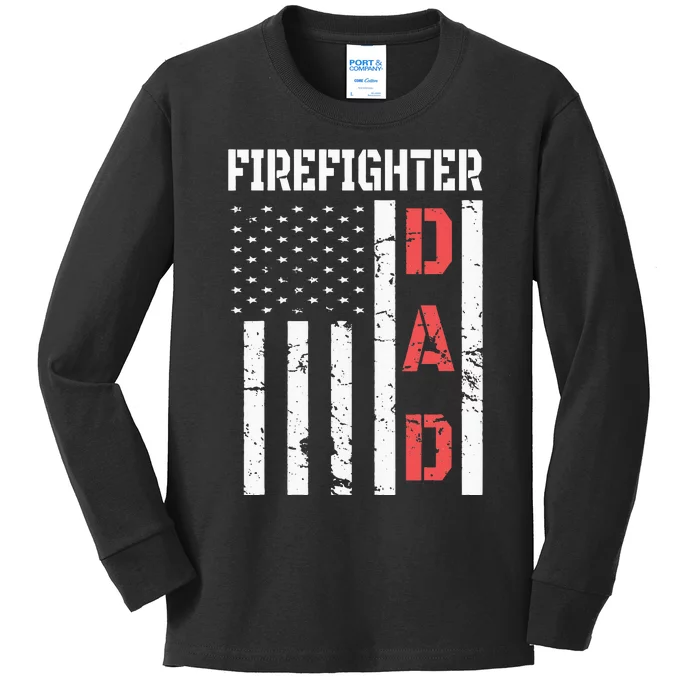 Firefighter Flag Fathers Day 2018 Dad Gifts Kids Long Sleeve Shirt